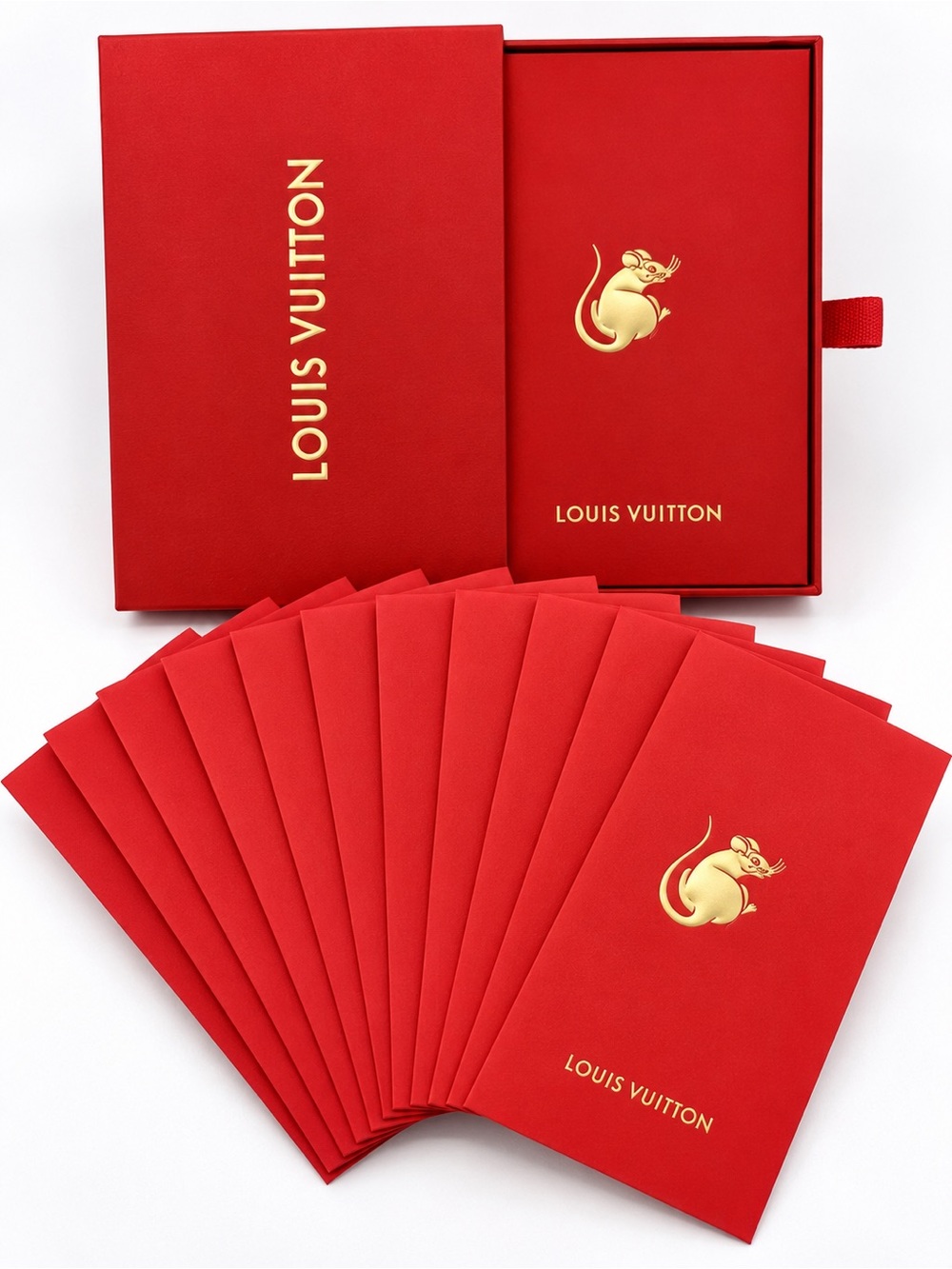 Louis Vuitton 2020 Lunar New Year Rat Red Envelopes Set of 12 + Box